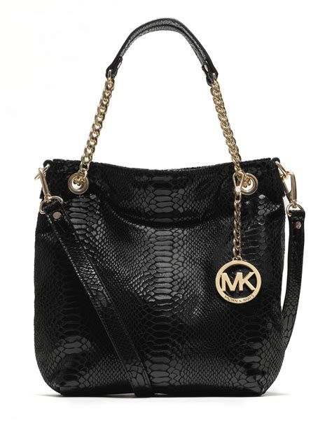 michael michael kors jet set patent leaher chain tote|jet set leather shoulder bag.